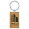 Laserable Leatherette/Metal Bamboo Keychain Rectangle, 2.75" x 1.25"